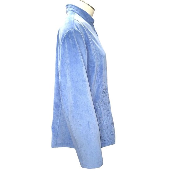 Alfred Dunner Sz 14 Floral Embroidered Classic Layering Essential Zip Jacket - Picture 7 of 14